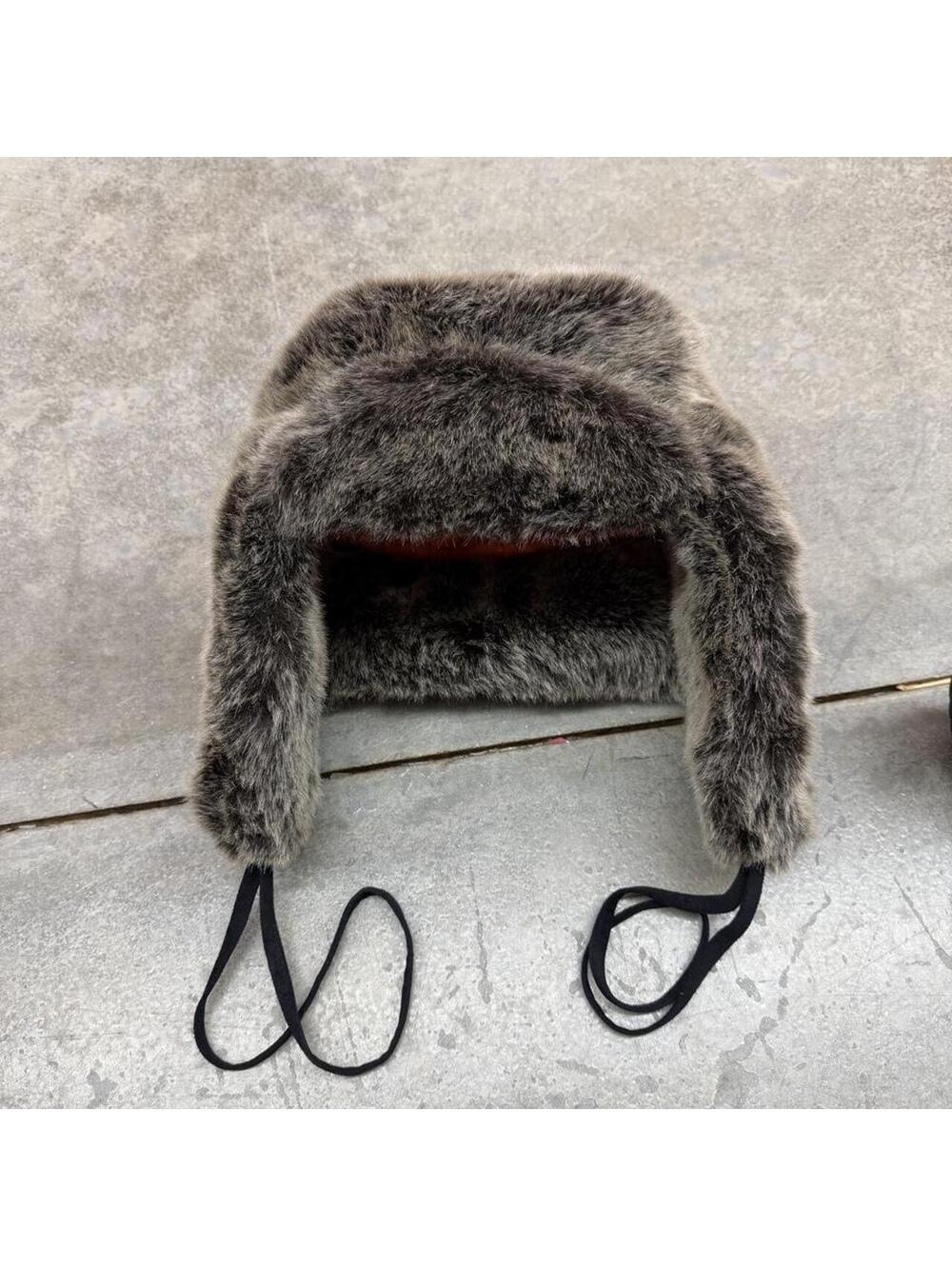 vintage banana republic faux fur ushanka trapper hat